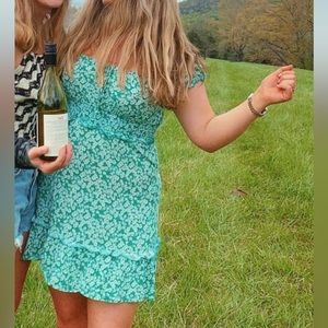 Green floral sundress